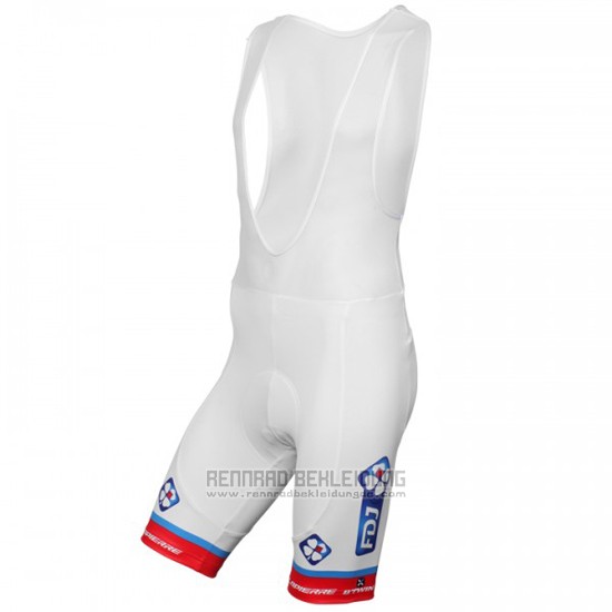 2016 Fahrradbekleidung FDJ Wei und Rot Trikot Kurzarm und Tragerhose